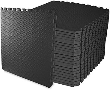 BalanceFrom Puzzle Exercise Mat with EVA Foam Interlocking Tiles for MMA, Exercise, Gymnastics and Home Gym Protective Flooring, 3/4" Thick, 96 Square Feet, Black