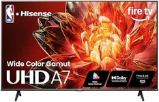 Hisense 50" Class A7 Series 4K UHD Smart Fire TV (50A7NF) - Wide Color Gamut, HDR10+, Dolby Vision, Dolby Atmos, AI Sports Mode, Game Mode, ALLM, Alexa Built in with Voice Remote, Streaming TV, Black