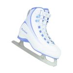 Riedell Soar Ice Skates for Men and Women - Sleek Insulated Skate Shoes with Foam-Backed Velvet Lining, PVC Soles, and Smooth Stainless Steel Blades - Periwinkle - Size 4