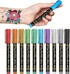 ToVii 10 colours Temporary Tattoo Markers for Skin,Tattoo Pen Kit, Body Markers for Kids and Adults Art Marker Pens for Kids and Adults Party Festival Dress Up
