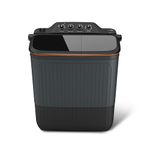 Lloyd 8 kg 5 Star Semi Automatic Top Load Washing Machine |Toughened Glass Soft Closing Wash & Spin Lids (GLWMS80AVGEL, Dark Grey)
