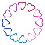 12PCS Heart Shape Keychain Clips Mini Carabiner - 5 cm Aluminum Durable Quick Release Auto Locking D-Shape Spring Loaded Clip for for Home Rv Camping Fishing Hiking Traveling and Sports Outdoors