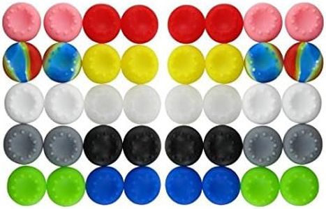 BeautyMood 40pcs Colorful Silicone Accessories Replacement Parts Thumb Grip Cap Cover For PS2, PS3, PS4, PS5, XBox 360, XBox One Controller