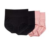 The Look Store Womens Butt Lifter Shapewear High Waist Stomach Tummy Control Panties Body Shaper Shorts Girdle Slimming Underwear Waist Trainer Panty(4 Pack) (2XL, Black,Black-Pink,Pink)