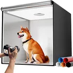 Photo Studio Light Box for Photography: Takerer 32x32 Inch 210 LED Large Lightbox for Product with 3 Stepless Dimming Light Panel, Professional Photo Background Shooting Tent with 5 Color Backdrops