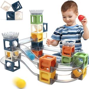 Marble Run for Kids 4-8, Magnetic Building Toy Stacking Block Sets, 41 Pieces STEM Activities Blocks for Ages 5-7, Marble Maze Montessori Toys Best Birthday Gifts for Kids Age 3-8 Boys and Girls