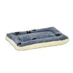 MidWest Homes for Pets Reversible Paw Print Pet Bed in Blue / White, Dog Bed Measures 43.18L x 27.94W x 3.81H Centimeters for "Tiny" Dog Breed, Machine Wash; Blue; Model 40218-FVBLS