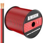 AIMIXUN 12 Gauge Electrical Wire 100FT, 12AWG Wire 2 Pin 2 Color Red and Black Cable 12V Strips Extension Wire PVC Flexible Wire 12V/24V DC Cable Low Voltage Wire 12 Gauge Stranded 2 Conductor Wire