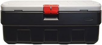 Rubbermaid ActionPacker 48 Gal Lockable Plastic Storage Bin, Industrial, Rugged Large Container with Lid (Black,gray)