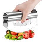 Viitech Salad Chopper with Protective Cover, Handheld Stainless Steel Mincing Knives with Double Blade for Lettuce & Vegetables, Easy Vegetable Mincing Kitchen Tool Salad Cutter for Home Kitchen