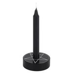 Something Different Candle Holder - Black, White, Brass, Pentagram Design - CANDLE_HOLDER