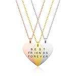 Jovivi Best Friends Necklaces for 3,Personalised Christmas Valentines Birthday Gifts for Women Her Customised Heart Memorial Friendship Jewellery Present