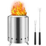 GardenLifer Tabletop Fire Pit 6D x 7H Inches Portable Mini Fireplace Stainless Steel Low Smoke Pellet Wood Burning Fire Bowl Stove with Foldable Stand for Camping Patio Indoor Outdoor Smore