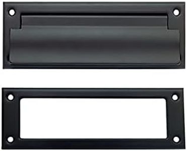 QCAA Soild Brass Mail Slot, with Solid Brass Interior Frame, 8-7/8''X2-7/8" Matte Black 1 Pack, Made in Taiwan