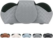 KINIVA Sunglasses Holder for Car Visor Leather Glasses Case with Clips for Car Visor Automotive Interior Visor Accessories Apply to All Car Models (09 Grey)