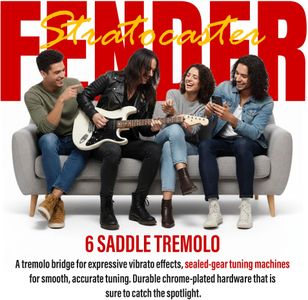 Squier Sonic Stratocaster Electric Guitar – Arctic White