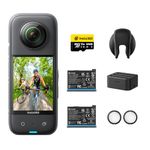 Insta360 X3 Endurance Bundle - Waterproof 360 Action Camera with 1/2" 48MP Sensors, 5.7K 360 Active HDR Video, 72MP 360 Photo, 4K Single-Lens, 60fps Me Mode, Stabilization, 2.29" Touchscreen