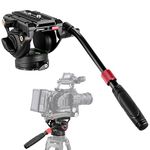 NEEWER Video Tripod Fluid Head with Quick Release Plate, Telescopic Handle & Scaled Base (75mm Dia.) Heavy Duty, Max Load 17.6lb/8kg for Video Cameras and DSLR Cameras