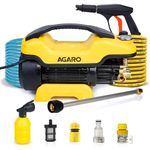 AGARO Supreme Plus High Pressure Washer,2200 Watts, 7.5L/Min Flow Rate, 140 Bars, 8 Meters Outlet Hose, 5 Mtr Power Cord, for Car, Bike and Home Cleaning Purpose, Yellow