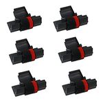 Printerfield IR-40T (6 Pack) Compatible Calculator Printer Ribbons Ink Roller Replacement for Casio, Sharp and More - Black & Red