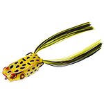 Booyah Pad Crasher Topwater Bass Fishing Hollow Body Frog Lure with Weedless Hooks, Swamp Frog, Poppin' Pad Crasher, One Size (BYPPC3900)