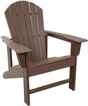 Sunnydaze All-Weather Upright Adirondack Chair - for Patio or Yard - 300-Pound Capacity - 38.25-Inch - Brown