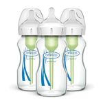 Dr. Brown's Options+ Wide-Neck Glass Baby Bottles, 9 Ounce, 3 Pack