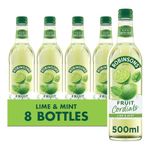 Robinsons Fruit Cordial, Mint, Crushed Lime Mint, 500ml pack of 8