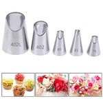 5PCS Piping Nozzles Tips 304 Stainless Steel Piping Tips Cake Pastry Tool Set -402L/402/80/81/79