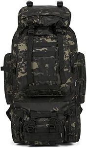 King'sGuard 100L Camping Hiking Backpack Molle Rucksack Military Camping Backpacking Daypack, Blackcp, Large, Camping Backpack