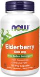 NOW Foods Supplements, Elderberry (Sambucus nigra)500 mg, 10:1 Concentrate, 120 Veg Capsules