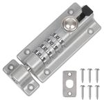 Weielt Digit Combination Locking Bolt, 4 Digit Sliding Lockable 120mm Stainless Steel Silded Garden Gate Latch for Wooden Gates, Gate Door Bolt Lock with Anti-Tamper Screws (Silver)