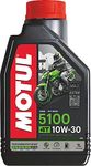 Motul 104062 5100 4T Hybrid 10W-30 API SM Technosynthese Semi Synthetic Engine Oil for Bikes (1 L)
