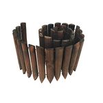 Worth Garden Wooden Fence Burnt Finish Wood Outdoor Landscape Edging Flexible Decorative Border - Tree Fence - Spring Garden & Yard Maintenance - 7.9' H x 42' L - K619A00