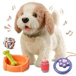 Wuffy Robot Dog, Robot Dogs Realistic, Interactive Walking Plush Toy Dog, Leash Remote Plush Toy Puppy with Touch Barking, Wags-Tail, Tongue Licking, Sing, Battery Powered (Batteries Not Included