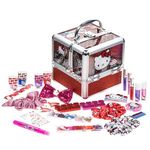 Hello Kitty Train Case Cosmetic Makeup Set Includes Lip Gloss, Eye Shimmer, Nail Polish, Hair Accessories & More! For Girls, Ages 6+ Perfect for Parties & Makeovers, by Townley Girl