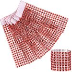 150 Pack Red Diamond Rhinestone Napkin Ring Eight Rows Mesh Napkin Holders for Wedding Receptions or Napkin Holder Adornment