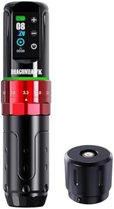 Dragonhawk Wireless Tattoo Gun Rotary Pen Machine, Powerful Motor by Mcore, Smart Display, 7 Strokes Length for Pro Artists (Red)