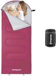 KingCamp Kids Sleeping Bag for Camping, Sleeping Bag for Teens Youth Child Boys Girls Camping Hiking Backpacking, Water Repellent Lightweight & Compact, Rose L