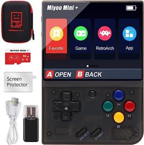 Astarama Miyoo Mini Plus Handheld Game Console, 3.5 Inch Open Source Retro Game Console with 64G TF Card, Built in 10000+ Classic Games, Support WiFi.