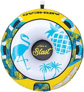 Airhead Blast Towable 1 Rider Tube for Boating and Water Sports, Kwik-Connect Tow, Double-Stitched Partial Nylon Cover & Speed Safety Valve for Easy Inflating & Deflating