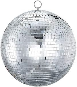 Sumono Mirror Disco Ball 12 Inch Mirror Ball Lightning Ball with Hanging Ring for DJ Club Stage Bar Party, Wedding Holiday Decoration