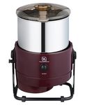 VIJAYALAKSHMI | Smart 2 Litre | Heavy ABS Body with Metal Stand Wet Grinder, 2L (Maroon) | with Coconut Scrapper & Atta Kneader Attachment.