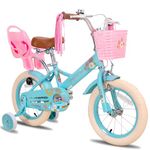 JOYSTAR Little Daisy 16 Inch Kids Bike for 4 5 6 7 Years Girls and boys, Child Bicycle with Training Wheels & Basket & Streamer, Pink Toddler Cycle