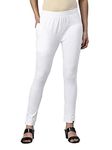 TWIN BIRDS White Coloured Regular Fit Cotton Blended Fabric Sleek Ethnic Knitted Kurti Pant with Functional Pocket for Women - (XXL)