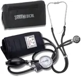 Santamedical Adult Deluxe Aneroid Sphygmomanometer with Stethoscope, Cuff and Carrying case Black