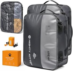 IKYWT Travel Vacuum Seal Bag with Pump, 21L Compression Packing Cube Kit with 270° Zipper, Reusable Waterproof Vacuum Storage for Carry-On & Small Checked Luggage (2-Pack)
