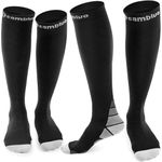 CAMBIVO Compression Socks for Women & Men 2 Pairs, Flight Socks Compression Stockings Running Socks for Calf & Ankle Support, Sports, Flying, Maternity Pregnancy, Nurses, Travel