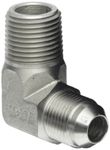 Eaton Aeroquip 2024-8-8S 90 Degree Male Elbow, JIC 37 Degree & NPT End Types, Carbon Steel, 1/2 JIC(m) x 1/2 NPT(m) End Size, 1/2" Tube OD, 1/2" Male Pipe Size