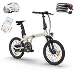 A Dece Oasis ADO Air 20S Folding E-Bike, Electric Bike Equipped with Carbon Belt/Torque Sensor/Hydraulic Disc Brakes/APP City Commuting, Electric Bike for Adults(Shock Absorption Version)